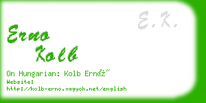 erno kolb business card
